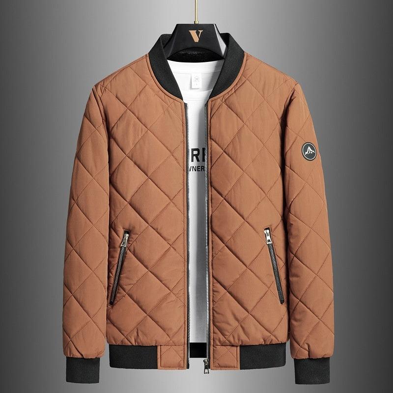 Plus Size Winter Down Cotton Jacket Casual Men's Fleece-lined Thickening Stand Collar