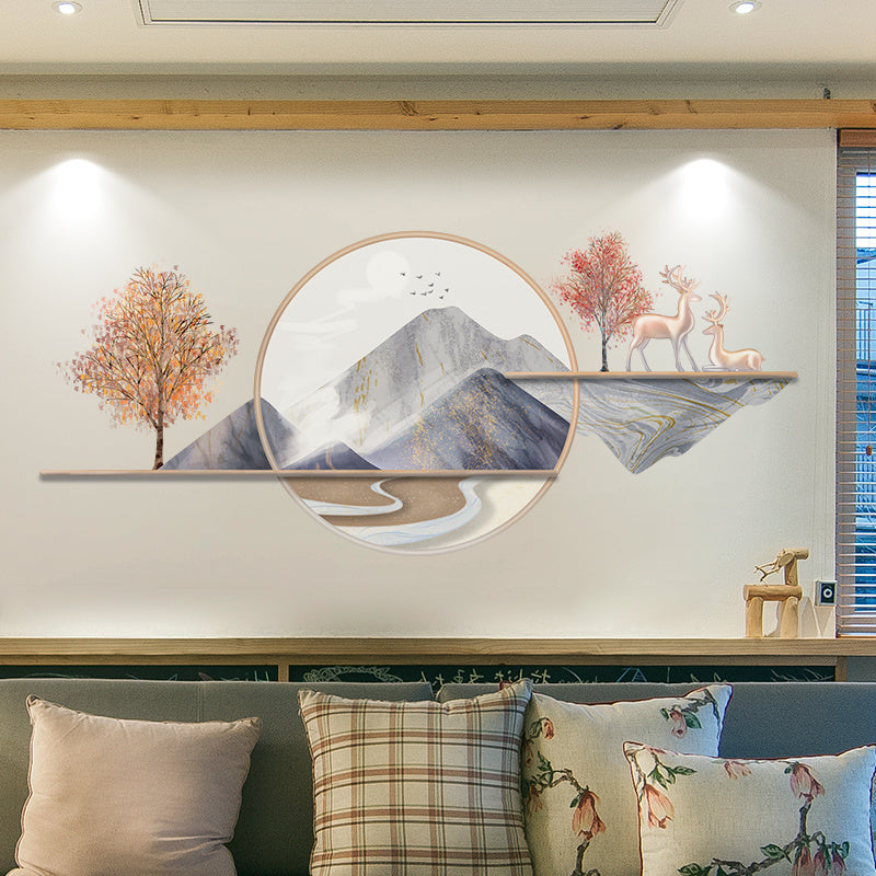 Chinese Style Landscape Painting Living Room Tv Background Wall Decorative Wall Stickers Stickers