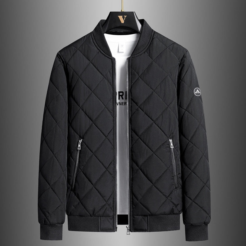 Plus Size Winter Down Cotton Jacket Casual Men's Fleece-lined Thickening Stand Collar