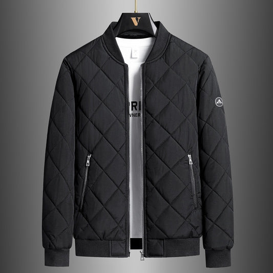 Plus Size Winter Down Cotton Jacket Casual Men's Fleece-lined Thickening Stand Collar