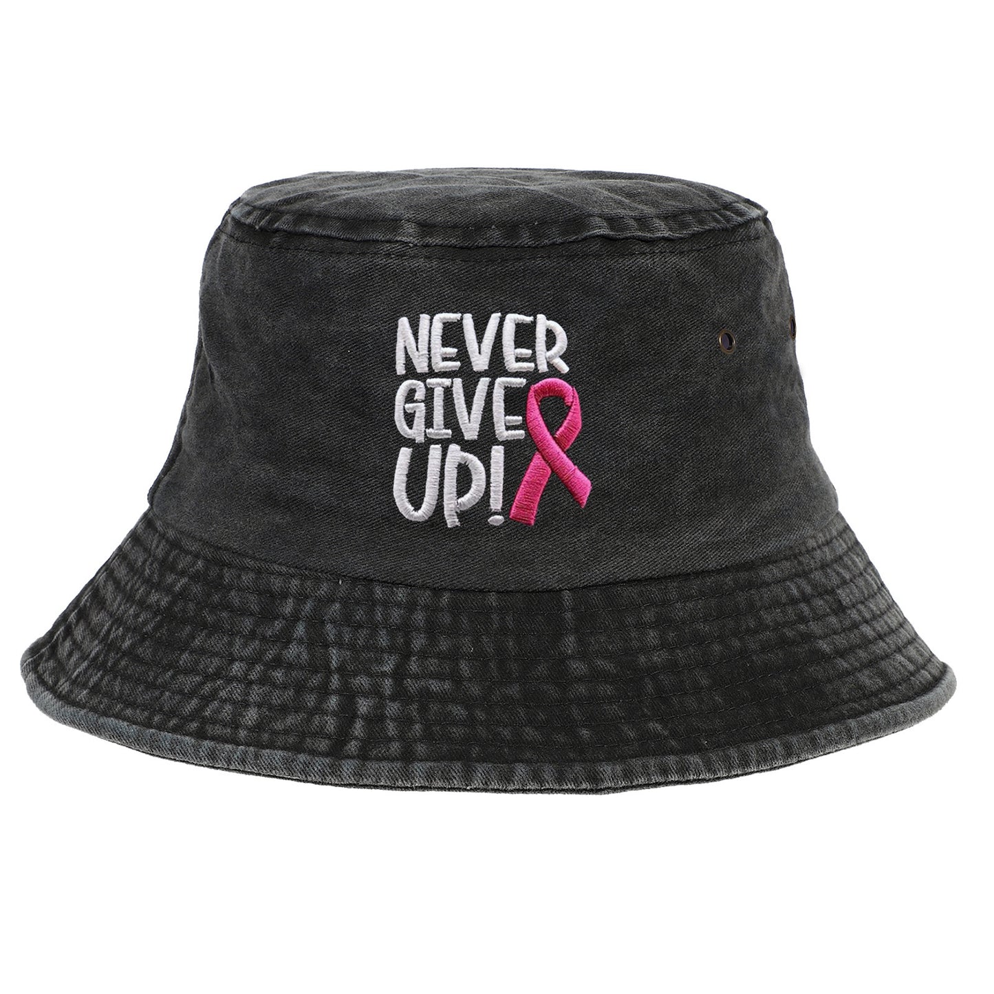 Breast Ribbon Embroidered Peaked Cap Baseball