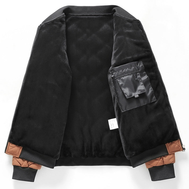 Plus Size Winter Down Cotton Jacket Casual Men's Fleece-lined Thickening Stand Collar