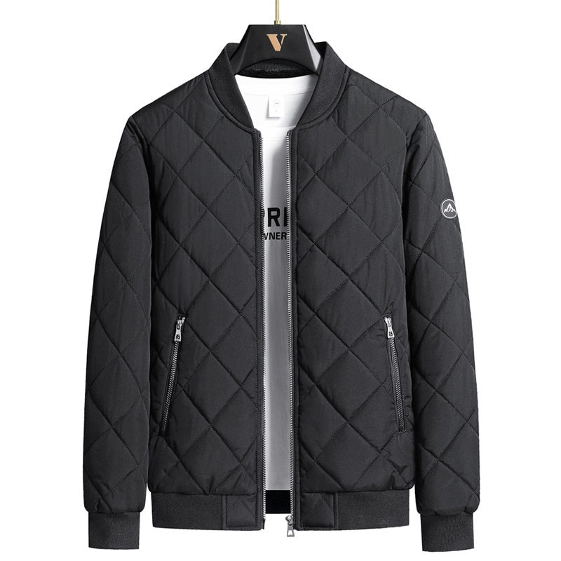 Plus Size Winter Down Cotton Jacket Casual Men's Fleece-lined Thickening Stand Collar