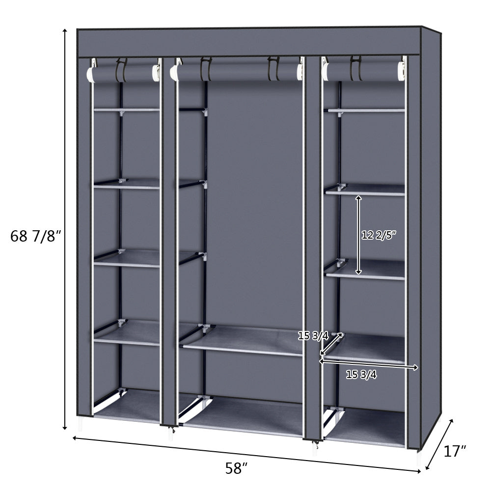 Clothes Closet Wardrobe Storage Organizer Non-Woven And Easy To Assemble